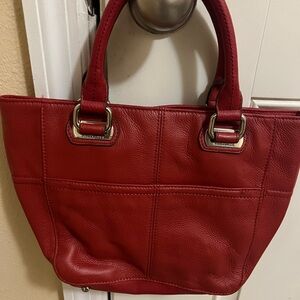 Vintage Tignanello Women's Red Leather Satchel Handbag